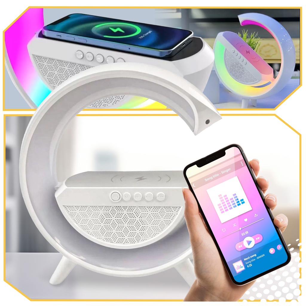 GŁOŚNIK BLUETOOTH BEZPRZEWODOWY PRZENOŚNY MOBILNY PODŚWIETLENIE RGB XXL Moc 10 W